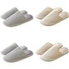 Teceyfeet Set di Pantofole Ospiti, 4 Paia di Pantofole Getta Lavabili, Unisex Ciabatte in Feltro di Alta Qualità per Viaggi, Hotel, Spa, Ospiti