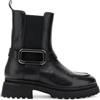 CAFèNOIR - Tronchetti In Pelle Con Elastico E Accessorio In Metallo, Da Donna, Colore Nero, Taglia 40