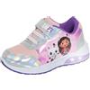 DREAMWORKS GABBY'S DOLLHOUSE Gabby's Dollhouse - Scarpe da ginnastica luminose per ragazze, facili da fissare con luci LED lampeggianti, multicolore, 25 EU