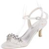 TarfiC Spillo Tacco Décolleté da Donna, Cinturino Raso Sandali per Donna Tacco Alto, Strass Scarpe per Sposa, Punta Aperta Comfort Festa Estiva Damigella d'Onore Tacchi