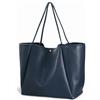 HOXIS Oversize Vegan Cuoio Morto Donne Weekender Borsa Shopper Borsa Da Viaggio, Blu mare, L