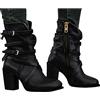 Kobilee Chelsea Boots Donna Pelle Cowboy Ankle Boots Eleganti Largo Stivaletti con Tacco Bassi Chelsea Boots Stringate Morbidi Anfibi Stivali Texani Scarpe Invernali