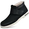 Möge Scarpe Sanitarie Uomo Pantofole Leggere con Strappo Comode per Camminare Stivali per Diabetici Traspirante Regolabili Larghe(Black,41 EU)