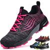 ISOOUS Scarpe Antinfortunistiche Uomo Donna Scarpe da Lavoro Leggere Traspiranti Scarpe da Cantiere con Punta in Acciaio Grigio Rosa 37