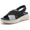 Meik Mangni Sandali Ortopedici Donna Arch Fit Scarpe Aperte Sandalo Leggera Sandali da Passeggio Piattaforma,Nero 38 EU