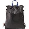 DUDU Zaino a Sacca in Pelle da Donna Sportivo di Moda Borsa Sacchetto con Coulisse e Spallacci Sottili in Pelle Nero