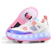 FANSU Scarpe con Rotelle per Bambina e Bambino, 2 in 1 Sportive Scarpe da Skateboard a Ruote a Scomparsa Sneakers da Ginnastica da Pattini per Skateboard Unisex 27-40 EU