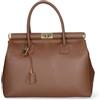 Gave Lux Borsa a Mano in Vera Pelle Dollaro Bruciato con Tracolla Rimovibile Made in Italy 26x35x16 cm