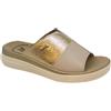 3Rose 409 Ciabatte Donna con Fascia Doppio Colore Effetto Laminato - Pantofole Casa e Outdoor con Elastico Centrale - Comfort Personalizzabile con Sostegno Anatomico - Plantare Estraibile (Panna, 39)