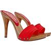 Kiara Shoes Zoccoli da Donna con Fascia in Tessuto Rosso - KM7101 Rosso (Rosso, Numeric_37)