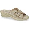 Valleverde 25306B Pantofole Casa Camera Donna Sintetico Oro Tacco Zeppa 5Cm Suola Gomma