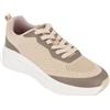Hergos H3800 - Sneaker Leggera in Morbido Tessuto Traspirante, Suola Flessibile Antiscivolo e Soletta Estraibile - Tessuto Beige