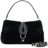 CAFèNOIR - Borsa A Spalla In Pelliccia Sintetica Con Anello, Da Donna, Colore Nero, Taglia Onesize