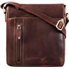 STILORD "Brady" Borsa Uomo a Tracolla in Pelle Borsello vintage Crossbody Messenger Bag Piccola in Cuoio Retrò con Cerniera Colore:porto - cognac