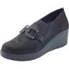 Melluso K53018 Nero Mocassini per Donna in Nabuk Zeppa Alta (Taglia 38)