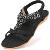 Amissz Sandali Donna Sandalo Estive Eleganti Scarpe Bassi Eleganti Strass Decorato Comodi Piatto Infradito da Mare