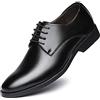 HOOENG Scarpe Vestito Oxford for Gli Uomini allacciano Scarpe Derby Tondo Tondo Pu Cuoio Non Slittamento Non Slip Top Top Anti-Slip Tallone con Tallone