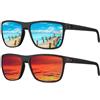 HENGOSEN Sunglasses Mens Polarised, Classic Vintage Sun Glasses, Lightweight Frame UV400 Protection for Driving Fishing Cycling