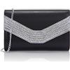 Milisente - Pochette da donna in pelle scamosciata, borsa a mano con chiusura a busta, tracolla a spalla, borsa da sera, M