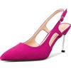 NobleOnly Donna a Punta Medio Tacco Heel Slip-on Dress Slingback Pumps Fibbia Casual Classico Estate Scarpe 8.5 CM Heels Pesca 37 EU