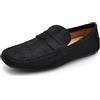 IF Fashion Scarpe Mocassini Slip On Loafers Morbidi da Uomo Camoscio Sintetico Pelle Scamosciato 2Y219-2Y Nero N.41