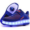 KOWO Scarpe LED,Scarpe da Skateboard a LED Light-UP,per Ragazze Unisex per Bambini,Ruote Doppie Singole,Luce 7 Colore Ricaricabili USB,Scarpe da Cross Sportive All'aperto