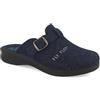Fly Flot | Classic Woman, Pantofole Donna Ricamata, Ciabatta in Feltro Sintetico con Tomaia in Pet Riciclato e Fibbia Regolabile, Sottopiede in Panno, Blu, 38