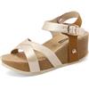 QUEEN HELENA Zeppe a Fascia Incrociata con Cinturino Donna X32-211 (Light Marrone, Sistema Taglie Calzature EU, Adulto, Donna, Numero, Media, 37)