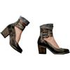 CcacHe Donna Forte Mary Jane Tacchi Stivali Moda Cinturino alla Caviglia Goth Fibbia A Punta Abito Sandali Punta Chiusa Senza Schienale Décolleté Tacco Alto Scarpe Cerniera Posteriore(Black,38 EU)