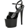BeAUZQ Sandali da Donna 17cm Tacchi Alti Sexy Stripper Performance sul palco Pole Dancing Tacchi Alti Discoteca Party Dance Sandali con Plateau