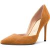 NobleOnly Donna Spillo Alto High Tacco Heel a Punta Pumps Two-Piece Slip-on da Matrimonio Sexy Dress Scarpe Arancione 35 EU