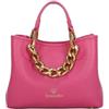 Braccialini Beth Jewels Borsa a mano di medie dimensioni in colore platino, con doppi manici e tracolla logata removibile e regolabile per una doppia portabilità. All'interno, una pochette estraibile