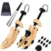 JJDPARTS Coppia di estensori per scarpe in legno, 4 vie, motivo a spirale, per donne e uomini, L (per uomo 40-45), L (taglia da uomo 40-46), L M S