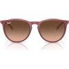 Ray-Ban Occhiali da sole da donna Erika (confezione da 1), Gomma Viola/Rosa Gradiente Marrone, 54 mm