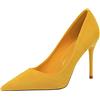 CFASDF Décolleté classiche da donna a punta con tacco a spillo e tacco alto, da sera, per matrimoni, feste, lavoro, scarpe con tacco alto, gialle, comode, Giallo, 36 2/3 EU