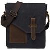 VASCHY Borsa Tracolla Uomo,Borsello Uomo Tracolla Piccola Borsello da Lavoro Donna Vintage Borsa a Spalla Tela Borsa Messenger per Ufficio Scuola Viaggio Nero