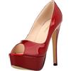 QIANKUN Sexy Open Toe Piattaforma Donne Tacchi Alti Super Alta Vernice Scarpe Tacchi Alti Rosso Scarpe Da Sposa Stiletti