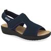 Fly Flot 55B85 FB Blu Sandalo Donna Made in Italy Vera Pelle ANTISHOCK Tessuto
