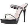GZHMMAN Scarpe Tacco Sandali High Heels Tacco Alto Donna Plateau Cinturini Sandali Tacco Spillo Scarpe Ballo Sera Feste Matrimonio,Black,36
