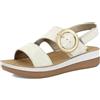 inblu Sandali Donna con Doppia Chiusura Strappo e Fibbia Tonda Dorata, Plantare in Pelle