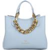 Braccialini Beth Jewels Borsa a mano di medie dimensioni in colore platino, con doppi manici e tracolla logata removibile e regolabile per una doppia portabilità. All'interno, una pochette estraibile
