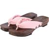 Healeved Sandali Estivi da Donna in Legno di Paulownia Stile Giapponese Tacchi Alto, Pantofole Infradito Traspiranti Antiscivolo per Uso Quotidiano e Look Elegante, Misura 38 Colore Rosa