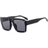 YLTPHD Occhiali da sole con protezione UV400 - Rivetti oversize punk neri per donna, uomo, corsa e sport all'aria aperta, neri