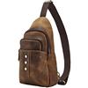 BRASS TACKS Leathercraft Marsupio Borsello Tracolla Uomo Donna in Stile Vintage in Vera Pelle con Tasca Multifunzionale Impermeabile (Marrone)