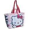 CARTOON Borsa mare Sanrio Hello Kitty shopper con manici e tracolla con chiusura zip borsa a spalla da spiaggia