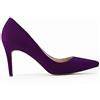 QIANKUN Décolleté Sexy con Tacco Alto da Donna Décolleté alla Moda con Punta Décolleté Eleganti Nero Rosso Décolleté da Lavoro Décolleté da Matrimonio Décolleté con Tacco Alto Taglia Grande-viola,38