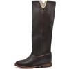 IF Fashion Stivali Alti da Donna Con decorazione metallica a forma di V Zeppa Interna Rialzo LY81-7A t.moro N.41