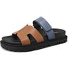 QUEEN HELENA Ciabatte Platform a Strappo Casual Donna X32-227 (Marrone e Blu, Sistema Taglie Calzature EU, Adulto, Donna, Numero, Media, 37)