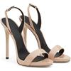 GBBRZKTB Tacchi Alti Sandali Punta Aperta Stiletto Donna Cinturino alla Caviglia Regolabile Scarpe Festa Sposa 12cm,Nude-36
