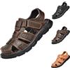 Generisch Sandali da uomo con diabetica, sandali ergonomici con cinghie regolabili, vestibilità più ampia, cuscino spesso per viaggi, dita chiuse, camminate, marrone, 45 EU